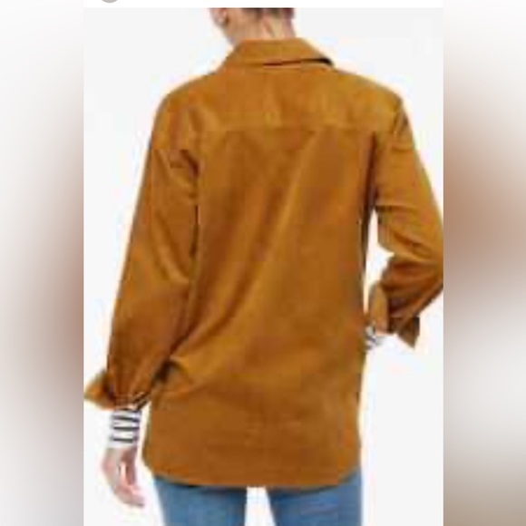 J.Crew Factory NWT Western Brandy Corduroy Shirt Jacket WM Size L Stretch - Picture 3 of 14